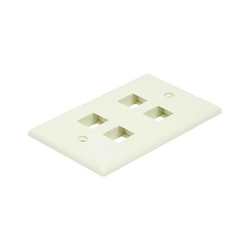 Monoprice Wall Plate For Keystone- Ivory 4 Hole (6732)