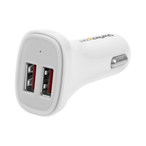 StarTech Dual Port Usb Car Charger - 24w / 4.8a (USB2PCARWHS)