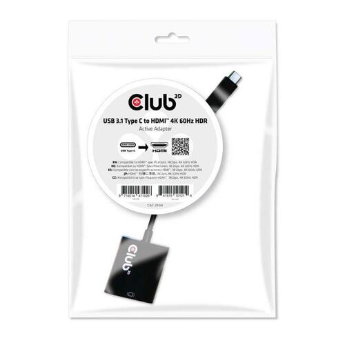 Club 3D Usb C To Hdmi 2.0b Hbr3 Adapter (CAC2504)