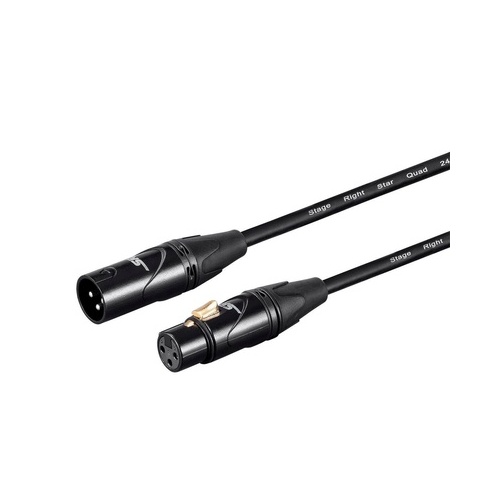 Monoprice Stage Right By Starquad Xlr Microphone Cable_ Optimized For Analog Audio - Gold Contacts_ Xlr-m To Xlr-f_ 24awg_ 25ft_ Black (35319)