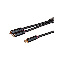Monoprice Onix Series - 2-male To 1-female Rca Y-adapter_ 12in_ Black (38079)