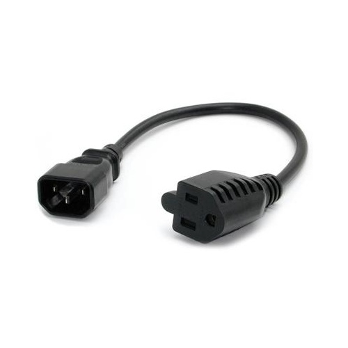 StarTech 1ft Power Extension Cord C14 To 5-15r (PAC100)