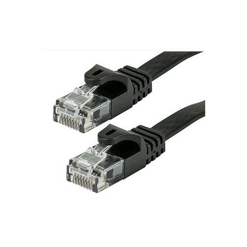 Monoprice Cat5e Flat Patch Cable_ 1ft Black (9545)