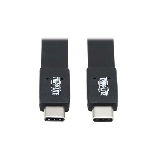 Tripp Lite Usb C Cable Flat 10 Gbps M/m Black 3ft (U420003G2FL)
