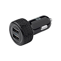 Monoprice 2-port Usb Car Charger, 4.8a Black (13412)