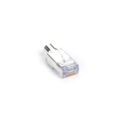 Black Box Cat6 Ez Rj45 Modular Plug Connector For Round Solid/stranded Wire - Shielded, Taa, 50-pack, Gsa, Taa (C6EZSP50PAK)