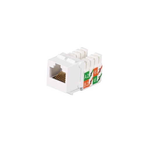 Black Box Cat6 Keystone Jack - Unshielded, 110 Punchdown Type, Taa, White, 25-pack, Gsa, Taa (FMT639R325PAK)