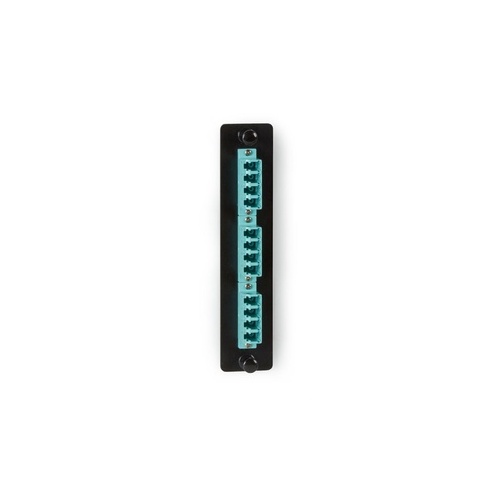 Black Box Low-density 10g Multimode Fiber Adapter Panel - Ceramic Sleeve, (6) Lc Duplex, Aqua, Gsa, Taa (JPM456C)