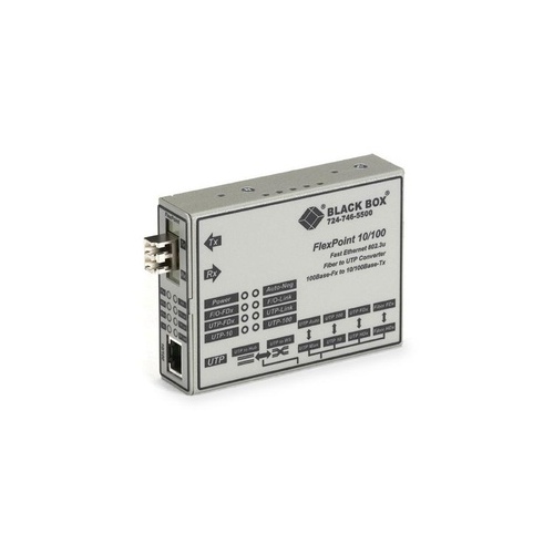 Black Box Fast Ethernet (100-mbps) Media Converter - 10/100-mbps Copper To 100-mbps Singlemode Fiber, 1310nm, 28km, Lc, Gsa, Taa (LMC100ASMLCR2)