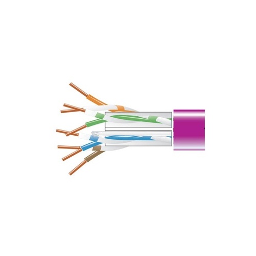 Black Box Cat6 550-mhz Solid Ethernet Bulk Cable - Unshielded (utp), Cmp Plenum, Purple, 1000-ft. (304.8-m) Pull-box, Gsa, Taa (EYN865BPB1000)