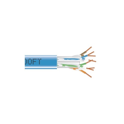 Black Box Cat6 550-mhz Solid Ethernet Bulk Cable - Unshielded (utp), Cmp Plenum, Blue, 1000-ft. (304.8-m) Pull-box, Gsa, Taa (EYN871BPB1000)