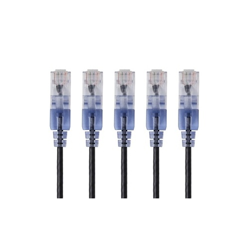 Monoprice Slim Cat6a Cable - 5-pack - 5ft Black (15133)