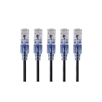 Monoprice Slim Cat6a Cable - 5-pack - 7ft Black (15137)