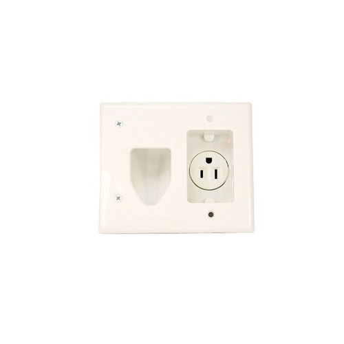 Monoprice Low Voltage Cable Wall Plate - White (4006)