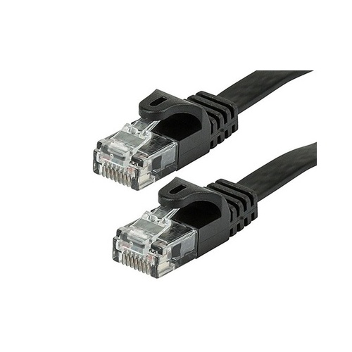 Monoprice Cat5e Flat Patch Cable_ 75ft Black (9556)