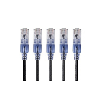 Monoprice Slim Cat6a Patch Cable,5-pack_14ft Blck (15145)