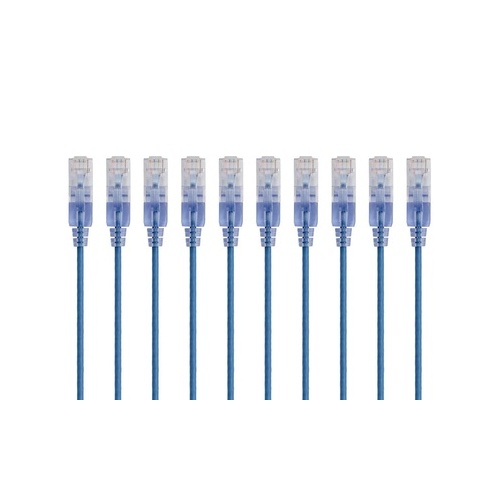 Monoprice Slim Cat6a Cable - 10pk_ 3ft Blue (15154)