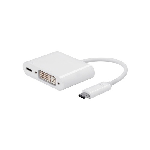 Monoprice Usb-c To Dvi & Usb-c (f) Dual Port Adptr (15243)