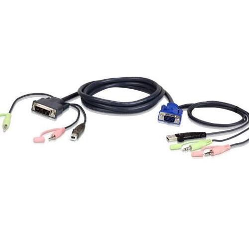 Aten Usb Vga To Dvi-a Kvm Cable W/audio (2L7DX3U)