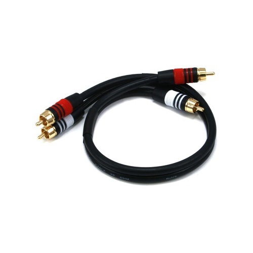 Monoprice Rca Plug/2rca Plug M/m 1.5ftcable-black (5346)