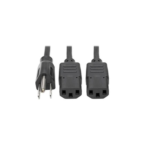 Tripp Lite Dual Splitter Cable 5-15p To 2x C13 18in (P00618N2)
