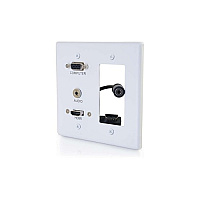 C2G Dual Gang Vga, 3.5mm And Hdmi Wall Plate (39877)
