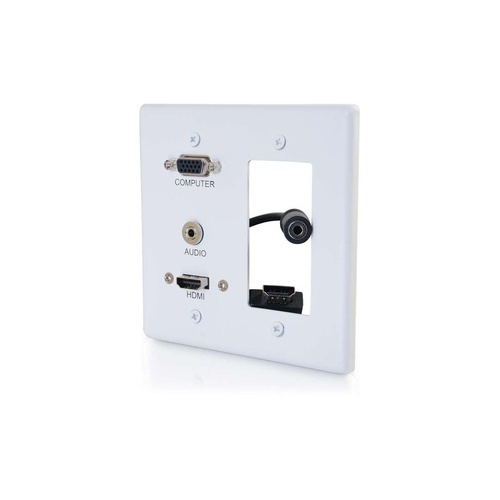 C2G Dual Gang Vga, 3.5mm And Hdmi Wall Plate (39877)