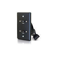 C2G Single Gang Wall Plate - 2 Hdmi Pigtails (39879)