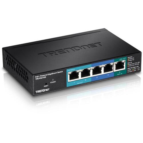 Trendnet 5-port Gigabit Poe+ Powered Edgesmart Switch With Poe Pass Through (15w) (TPEP521ES)