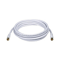 Monoprice Rg6 75ohm_coax W F Type 10ft - White (6315)