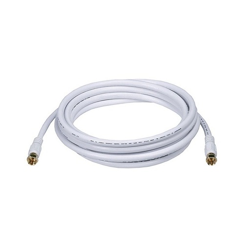 Monoprice Rg6 75ohm_coax W F Type 10ft - White (6315)