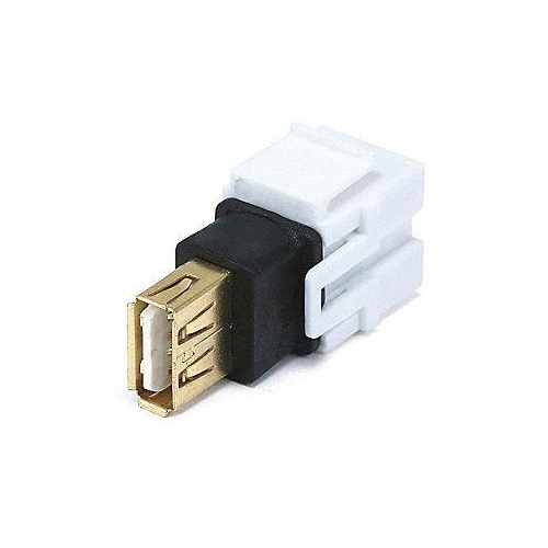 Monoprice Keystone Jack - Usb 2f/f Cplr Adapt Wht (6561)