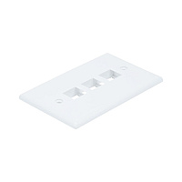 Monoprice Wall Plate For Keystone_ 3 Hole - White (6729)