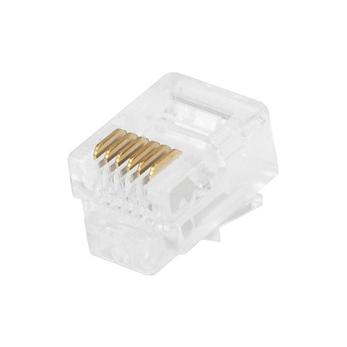 Monoprice Rj12 6p6c Plug Flat Stranded 50pcs/bag (7270)