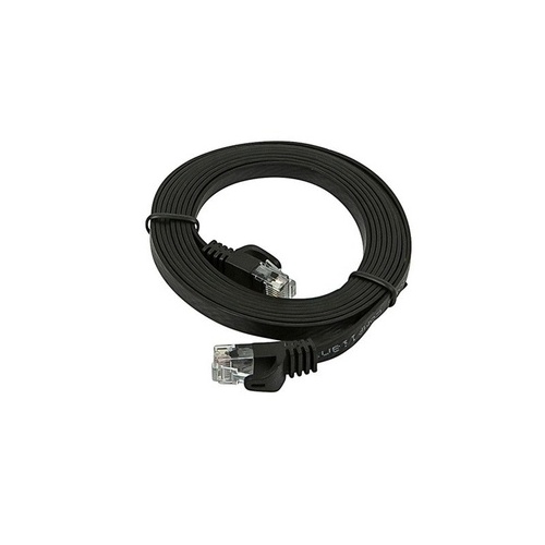 Monoprice Cat5e Flat Patch Cable_ 7ft Black (9549)