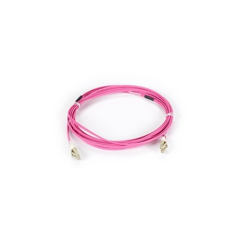 Black Box Om4 50/125 Multimode Fiber Optic Patch Cable - 10/40/100g, Lszh, Lc To Lc, Erika Violet, 5-m (16.4-ft.) (FOM4005MLCLC)