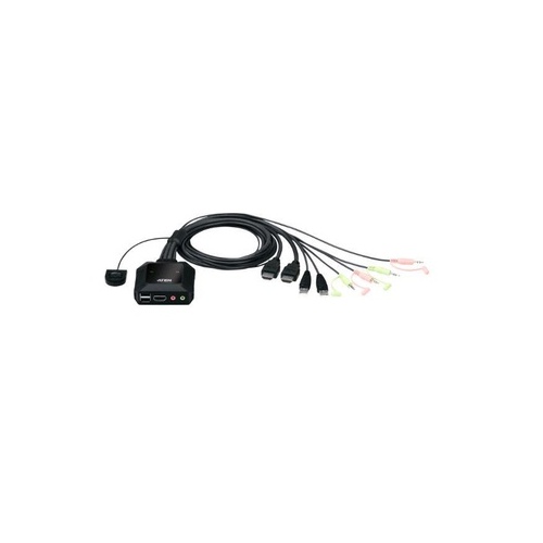 Aten 2-port Usb 4k Hdmi Cable Kvm With Remote Port Selector (CS22H)