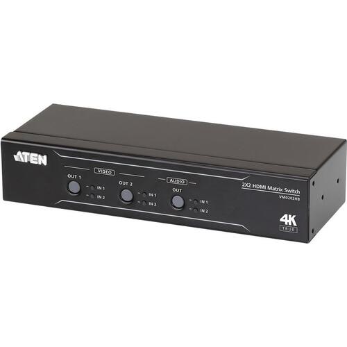 Aten 2x2 True 4k Hdmi Matrix Switch With Audio De-embedder (VM0202HB)