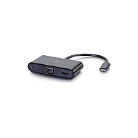 C2G Usb C To Hdmi Vga Adapter W/ Power Black (26884)