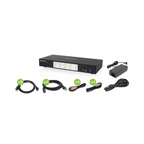 Iogear 4-port 4k Dual View Kvmp With Hdmi -taa (GCS1944H)