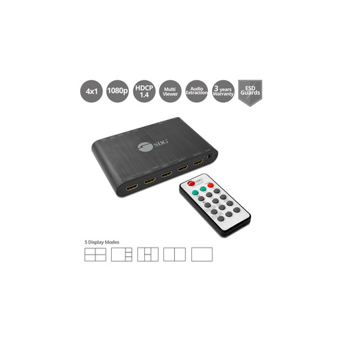 SIIG 4x1 Hdmi Seamless Quadsplit Multiviewer (CEH25R11S1)