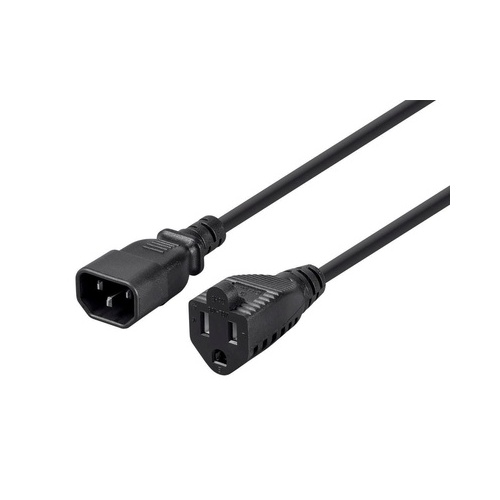 Monoprice Desktop Computer Power Cord - Iec 60320 C14 To Nema 5-15r_ 18awg_ 10a/1250w_ Svt_ 125v_ Black_ 3ft (40058)