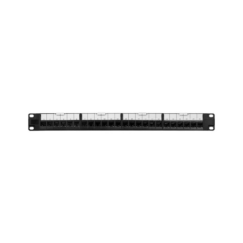 Monoprice Cat6 19in 1u Patch Panel With Loaded Keystone_ 24 Ports (39758)