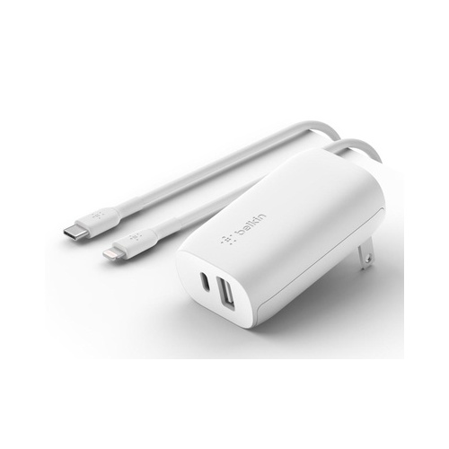 Belkin 37w Usb Pd Car Charger W/ Pps, Bk W/pvc, C-ltg, 1m (CCB004BT1MBKB5)