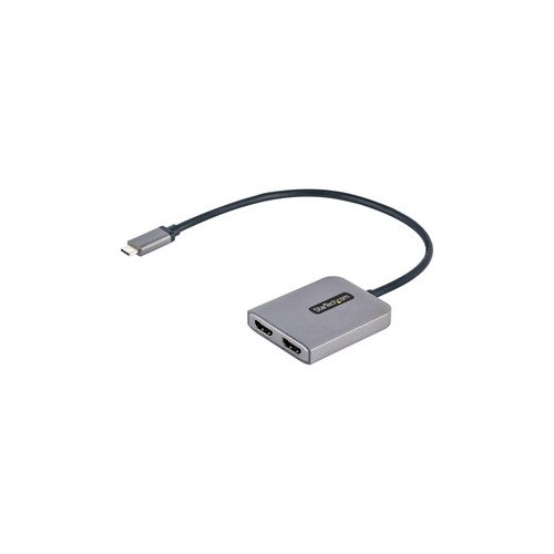 StarTech Usb-c To Dual Hdmi Mst Hub - Dual Hdmi 4k 60hz - Usb Type C Multi Monitor Adapter For Laptop W/ 1ft (30cm) Cable - Dp 1.4 Mst Hub (MST14CD122HD)