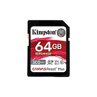 Kingston 64gb Canvas React Plus Sdxc Uhs-ii 300r/260w U3 V90 For Full Hd/4k/8k (SDR2/64GB)