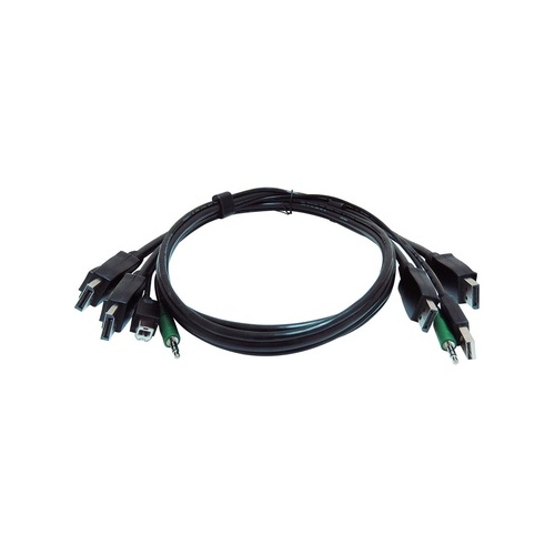 Black Box Secure Kvm Cable - Each End (1) Usb, (2) Displayport, (1) 3.5mm Audio, Taa Compliant, 6-ft. (1.8-m), Taa (SKVMCBL2DP06TAA)