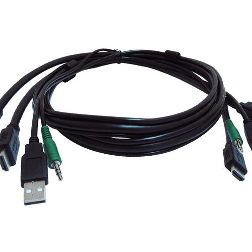 Black Box Secure Kvm Cable - Each End (1) Usb, (2) Hdmi, (1) 3.5mm Audio, Taa Compliant, 6-ft. (1.8-m), Taa (SKVMCBL2HDMI06TAA)