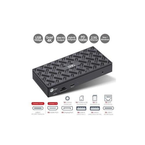SIIG Usb-c Quad Hybrid 4k Video Dockingw/pd (JUDK0Q11S1)