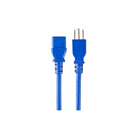 Monoprice Power Cord - Nema 5-15p To Iec 60320 C13, 14awg, 15a/1875w, 3-prong, Blue, 1ft (42058)